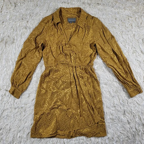 Anthropologie Jacquard Long-Sleeve Mini Dress Size Small - Picture 3 of 16